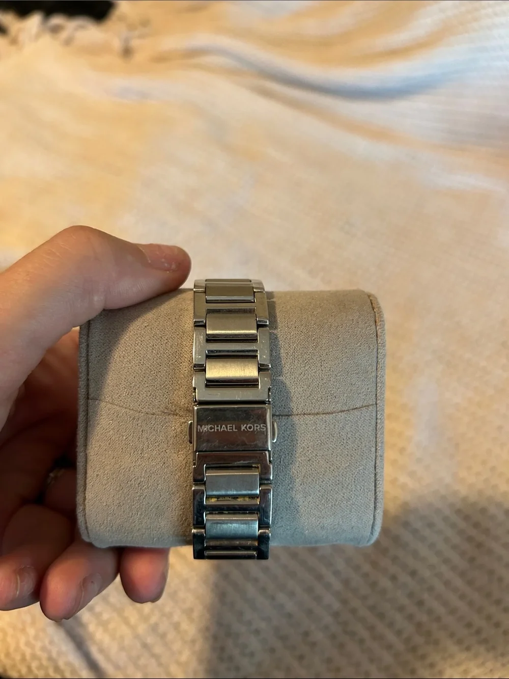 Michael Kors Men’s Silver-Tone Stainless Steel Watch with Roman Dial